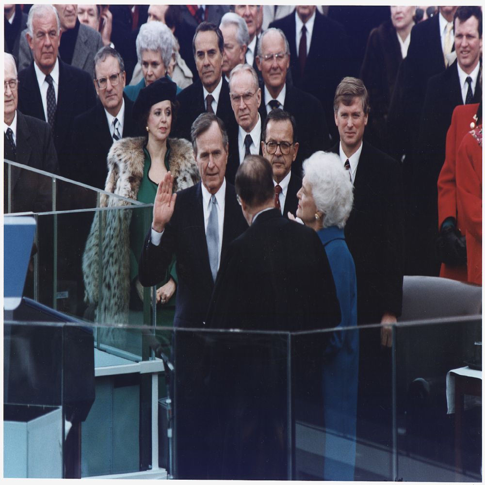 George Bush takes the Oath of Office as the 41st President of the United States