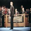 Vice President George Bush participates in a primary debate held in Washington, DC. Seated (L to R) are Vice President George Bush, Reverend Pat Robertson, and Secretary Alexander Haig.  Tom Brokaw is the moderator